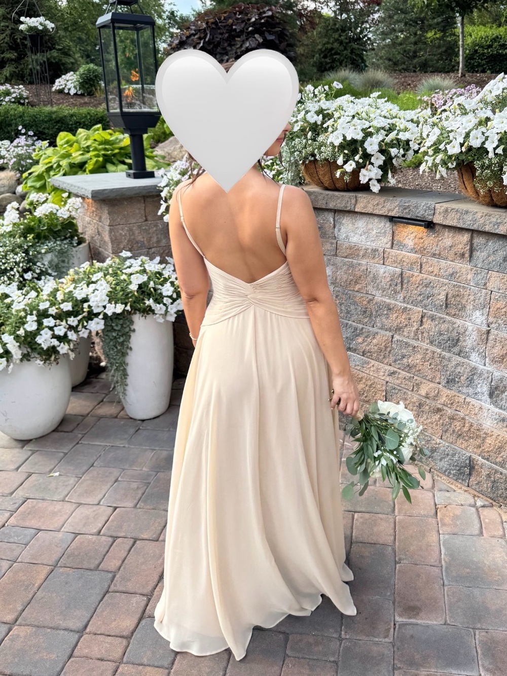 Azazie champagne chiffon Gown